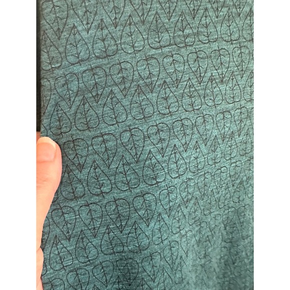 SEGMENTS Merino Wool Long Sleeve V Neck Top Siez XL Green Leaf Print Layering - Picture 5 of 8